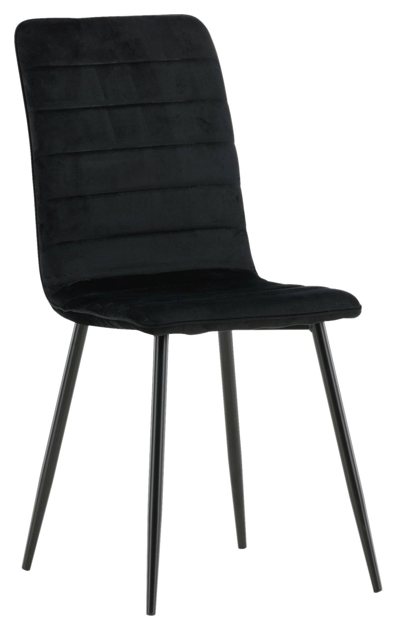 STUHL-SET WINDU - Schwarz, Design, Textil/Metall (43/94/49cm) - Livetastic