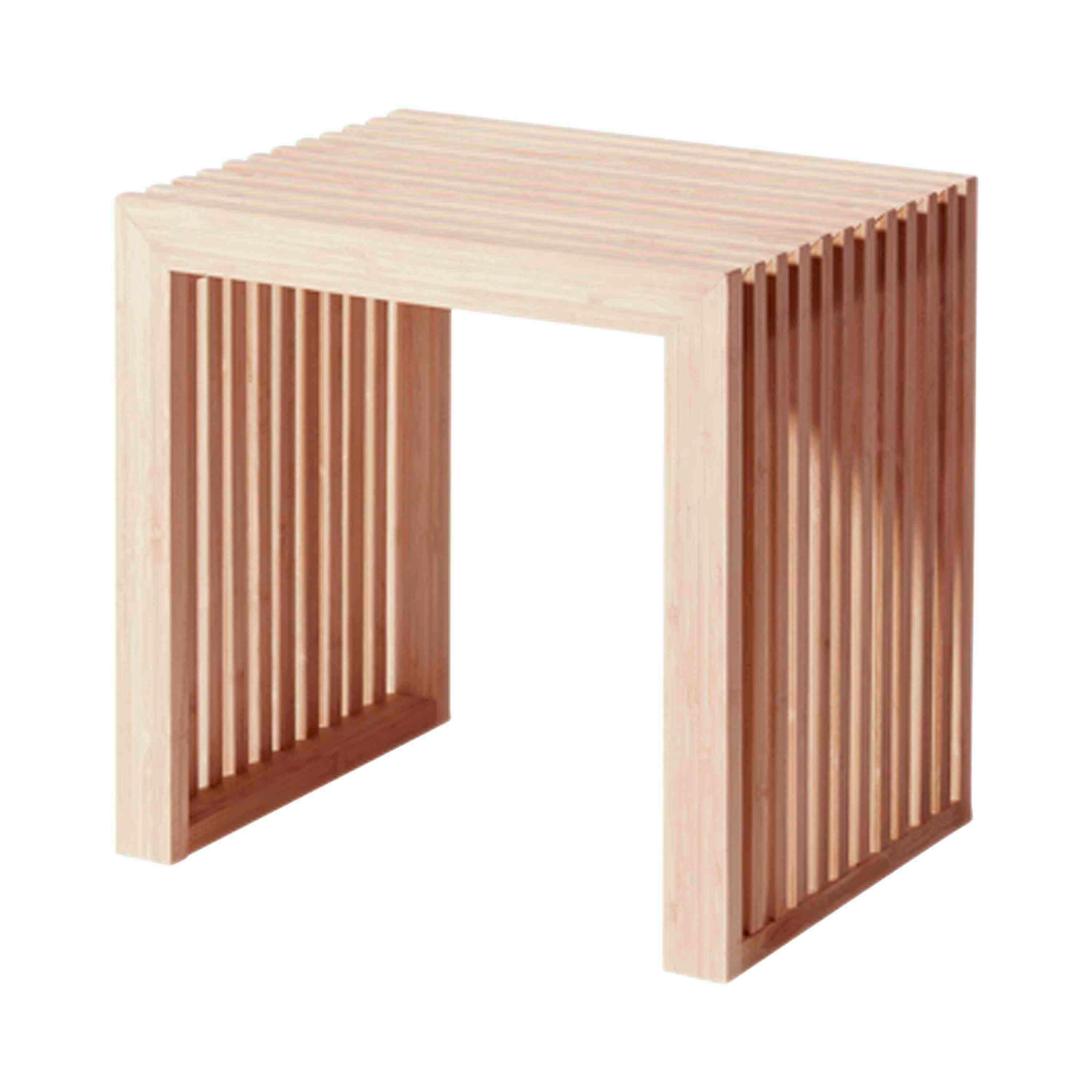 Hocker RIB ca. 45x43x35 cm - Beigebraun, KONVENTIONELL, Holz (45/43/35cm) - MID.YOU