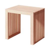 Hocker RIB ca. 45x43x35 cm - Beigebraun, KONVENTIONELL, Holz (45/43/35cm) - MID.YOU
