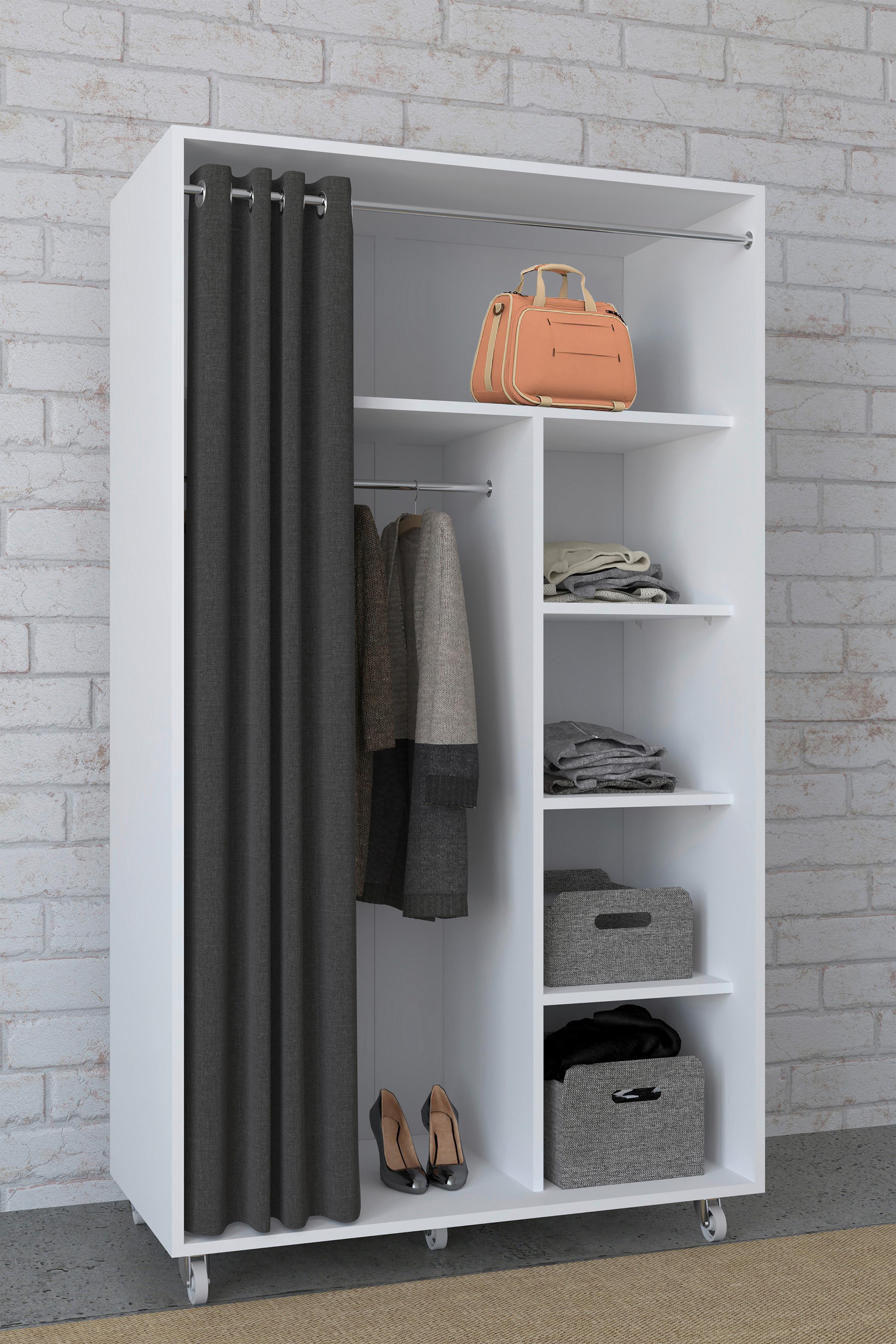KLEIDERSCHRANK OSTILA - Weiss/Grau, Design, Holzwerkstoff/Kunststoff (101/175/51cm) - MID.YOU