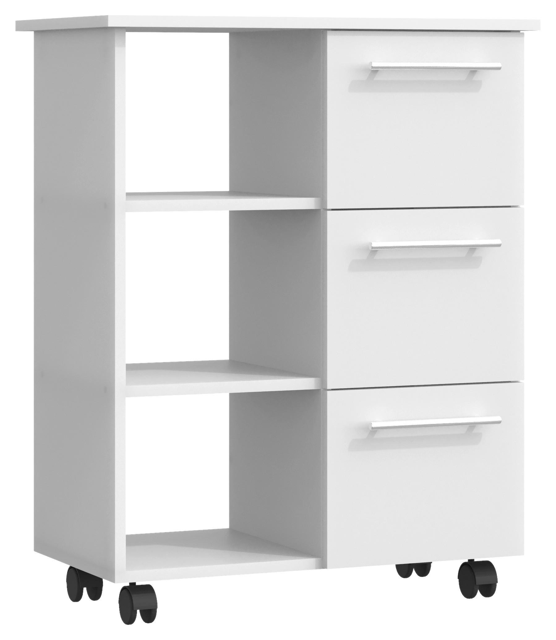 Večnamenski Voziček Esilo, Bela - bela, Design, leseni material (68/38/85cm) - MID.YOU