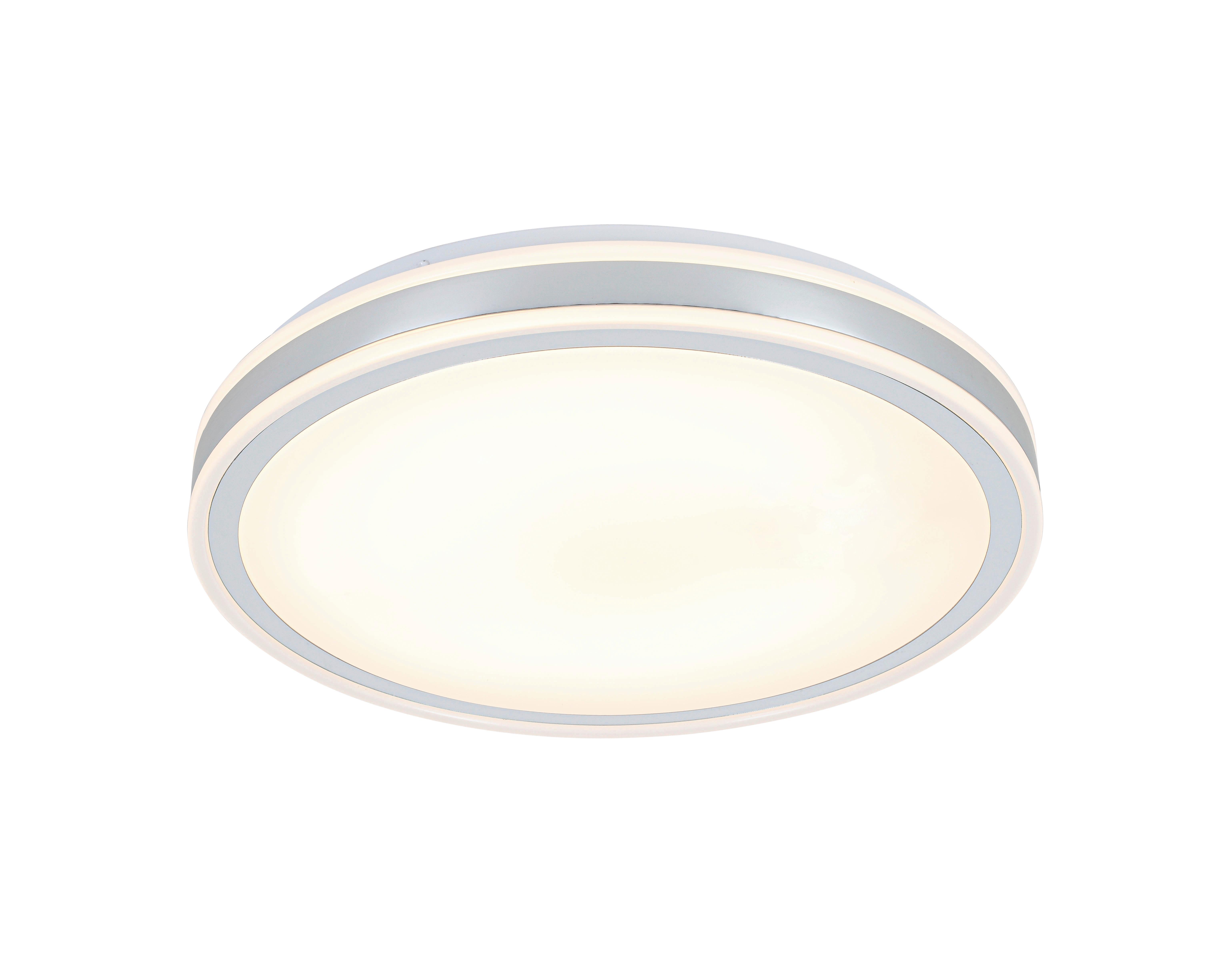 LED-TAKLAMPA FARBI - vit/kromfärg, Modern, metall/plast (38/6cm) - Mömax