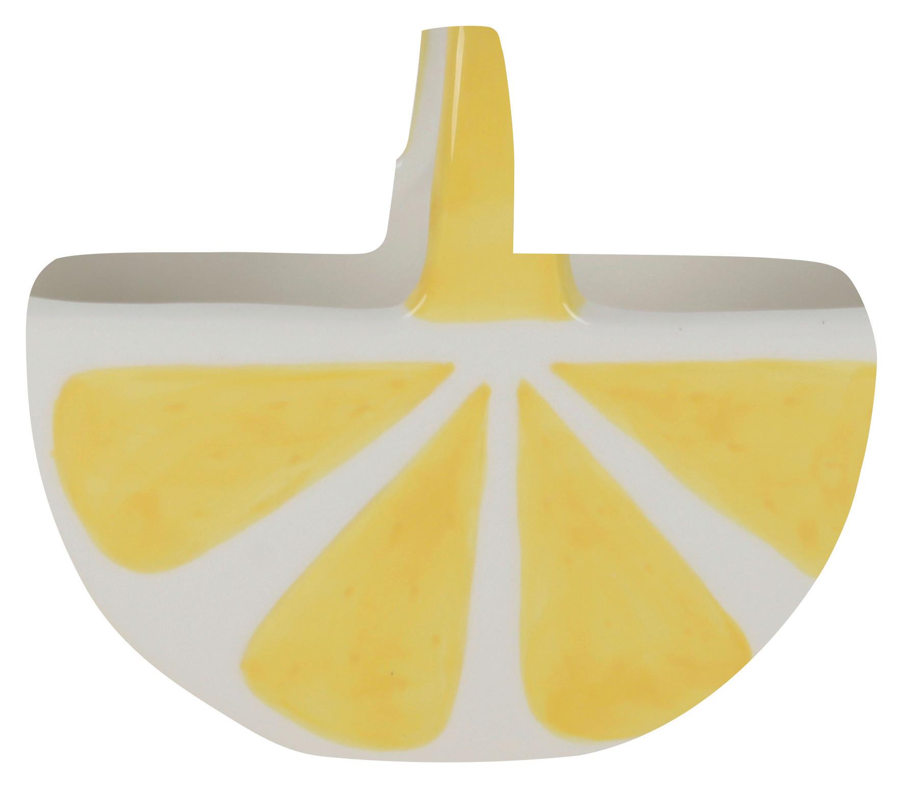 Übertopf Helga Weiß/Hellgelb - Hellgelb/Weiß, Keramik (16/13,5/6,8cm) - Mömax