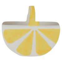 Übertopf Helga Weiß/Hellgelb - Hellgelb/Weiß, Keramik (16/13,5/6,8cm) - Mömax