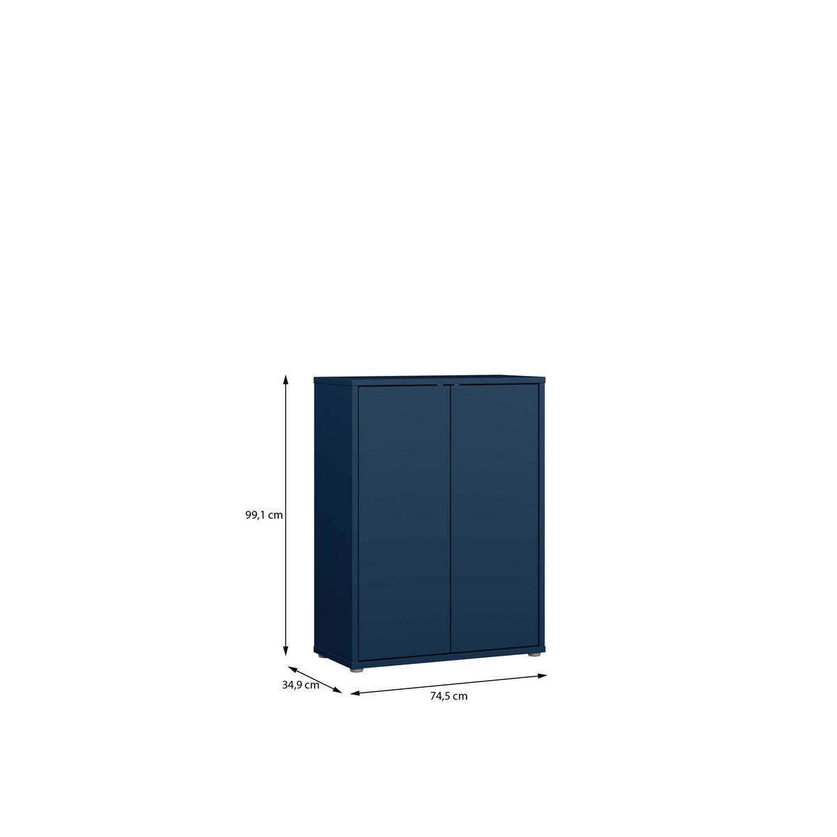 Ormar Za Cipele Alice Springs - tamno plava/siva, Moderno, drvni materijal/plastika (74,5/99,1/34,9cm) - Modern Living