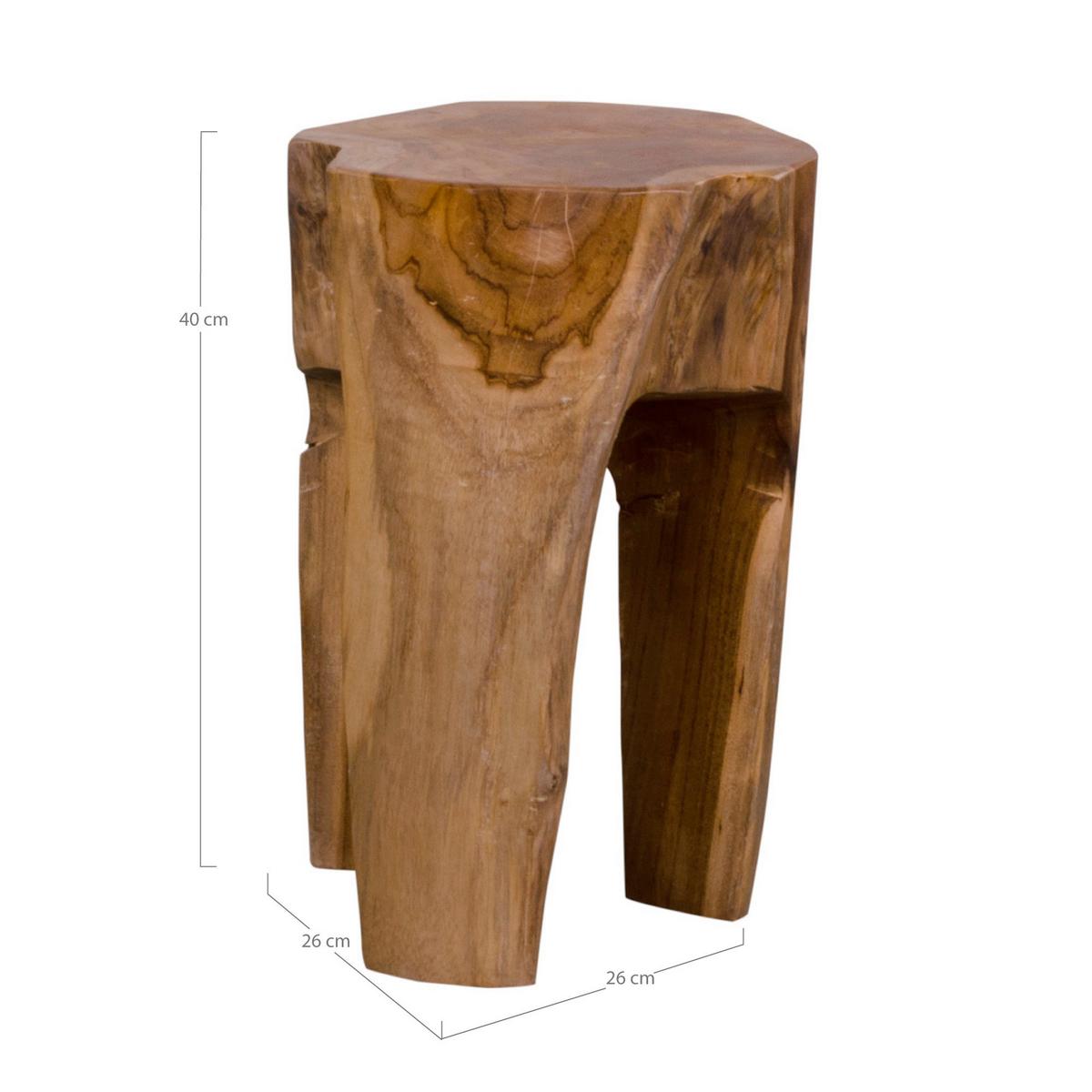 Beistelltisch Rose Echtholz ca. 26x26x40 cm - Teakfarben, Design, Holz (26/26/40cm) - MID.YOU