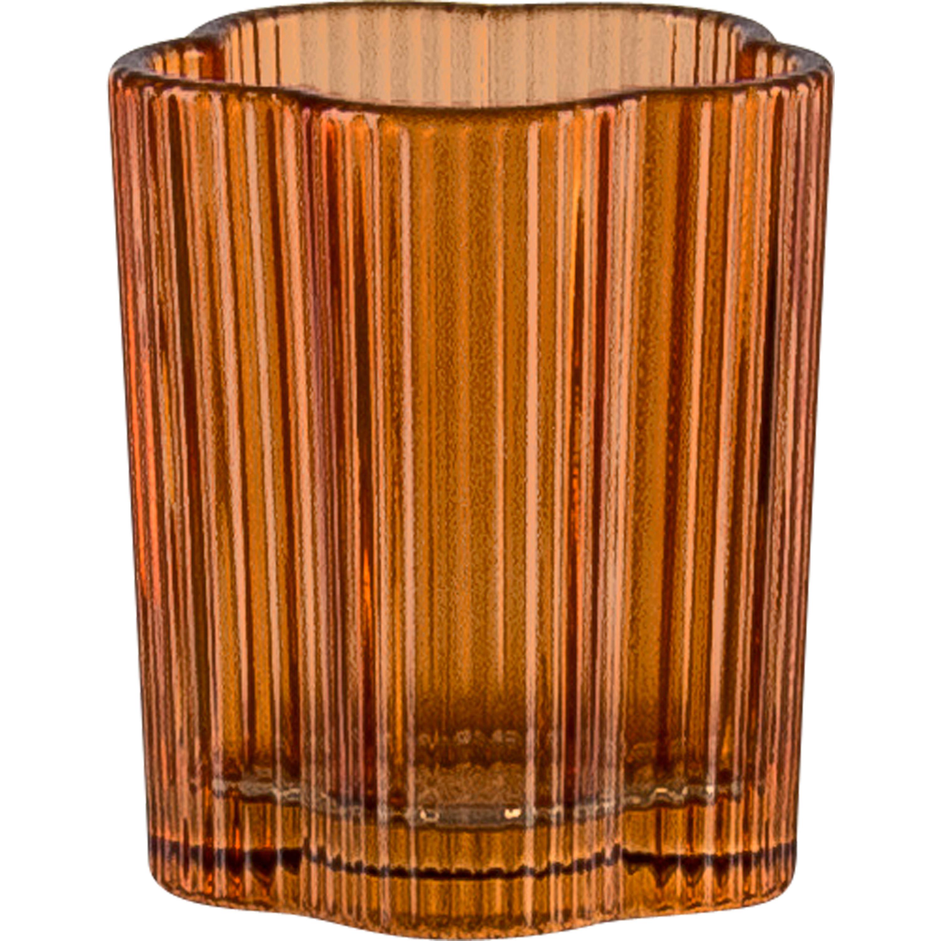 Teelichthalter Pop Up I Orange - Orange, KONVENTIONELL, Glas (7,5/8,5cm) - Mömax