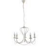 Kronleuchter Candela avorio Weiß max. 6 Watt - Weiß, KONVENTIONELL, Metall (55/105cm)