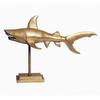 Okrasni Predmet Shark - zlate barve, Design, kovina (70/49/27cm) - Livetastic