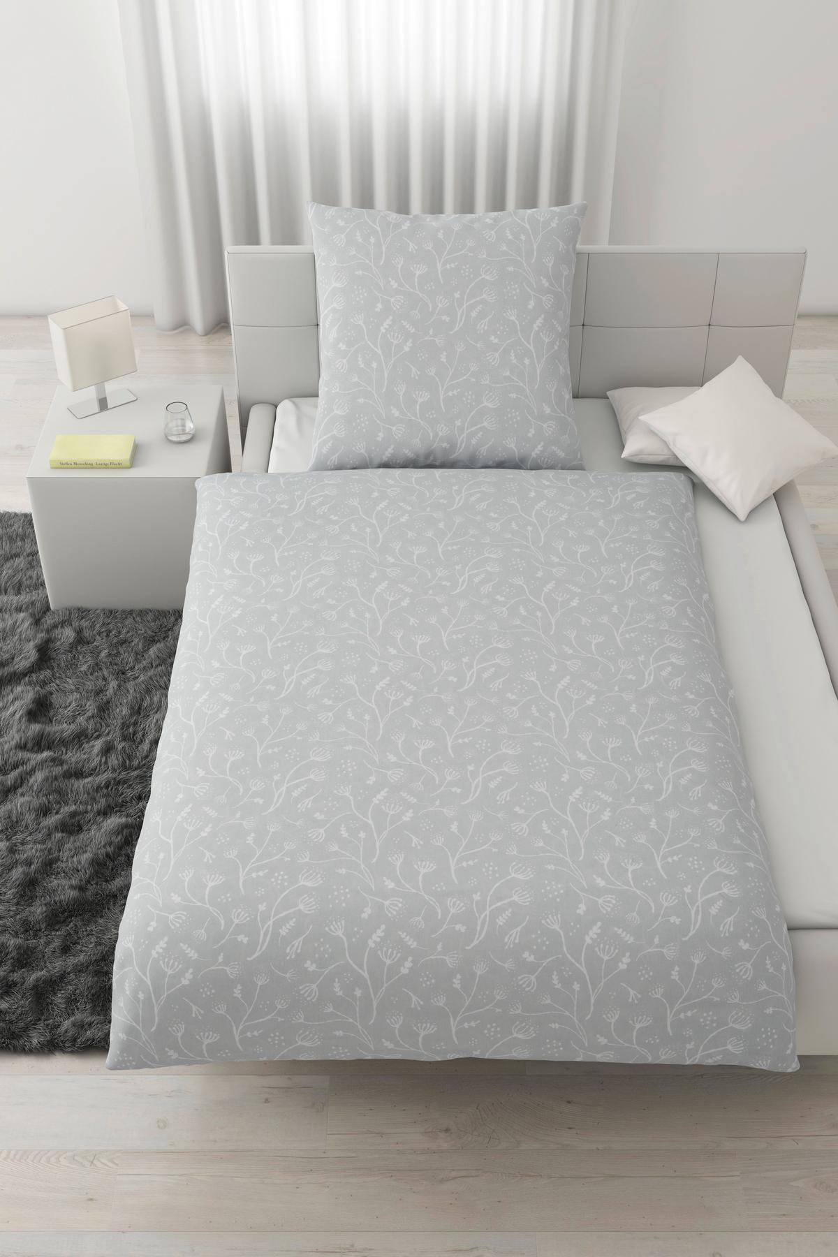 POŚCIEL FRIDA - jasnoszary, Konventionell, tkanina (135/200cm) - Modern Living