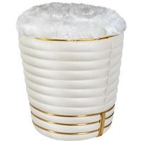 HOCKER DORIC 345 - Beige/Goldfarben, Design, Textil (42/50cm) - Kayoom