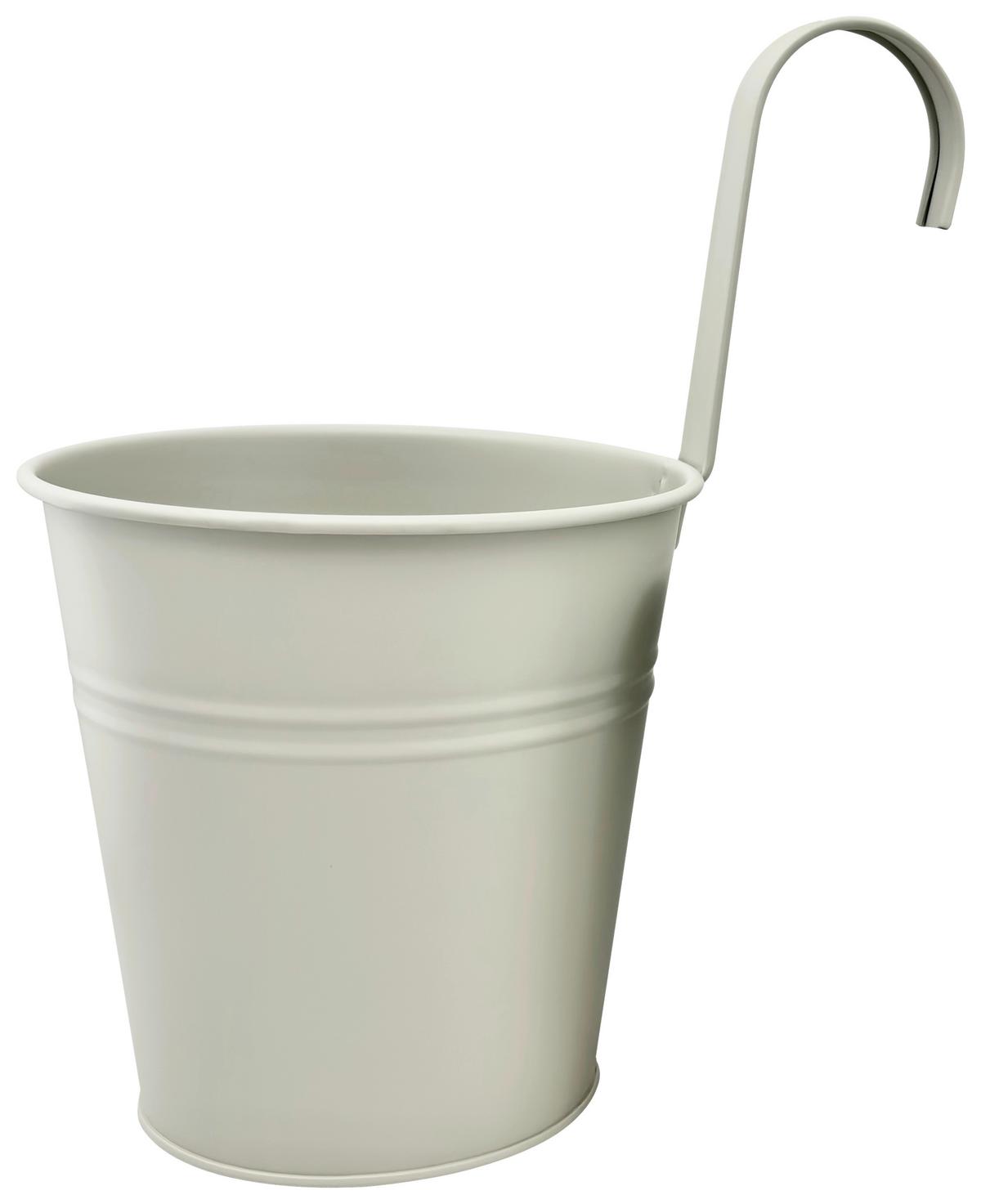 Übertopf Zana Hellgrau Ø ca. 15cm - Hellgrau, Metall (15/15,5cm) - Mömax