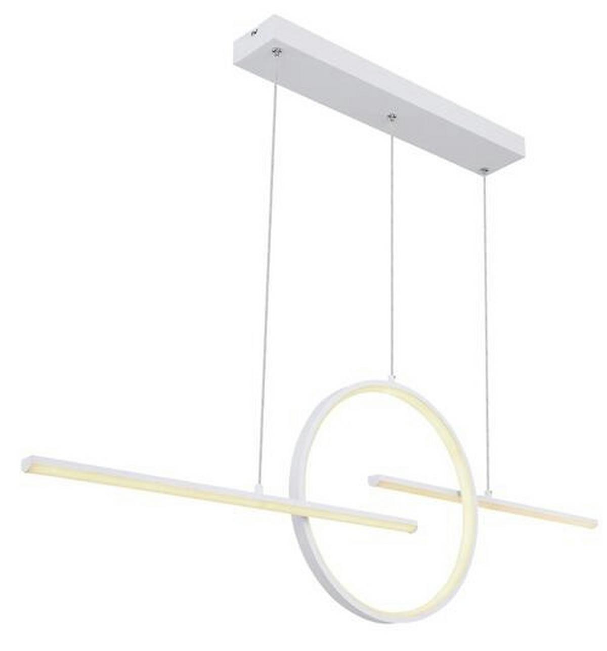 Viseča Led-svetilka Barral, S Sijalko - bela, Design, kovina/umetna masa (124/10,5/150cm) - Globo