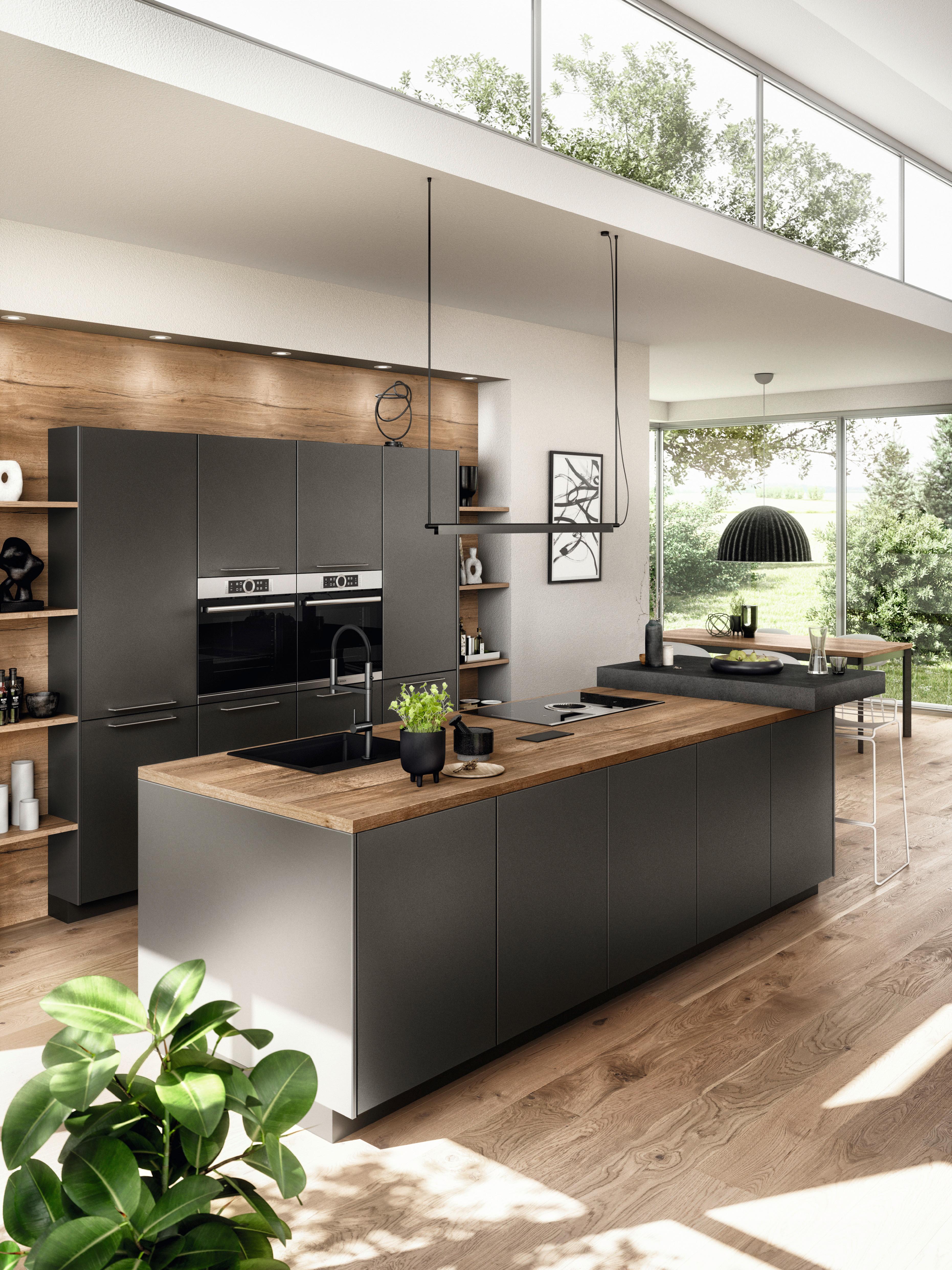 Kuhinja Artis - boje hrasta/antracit, Modern, drvni materijal - Nobilia