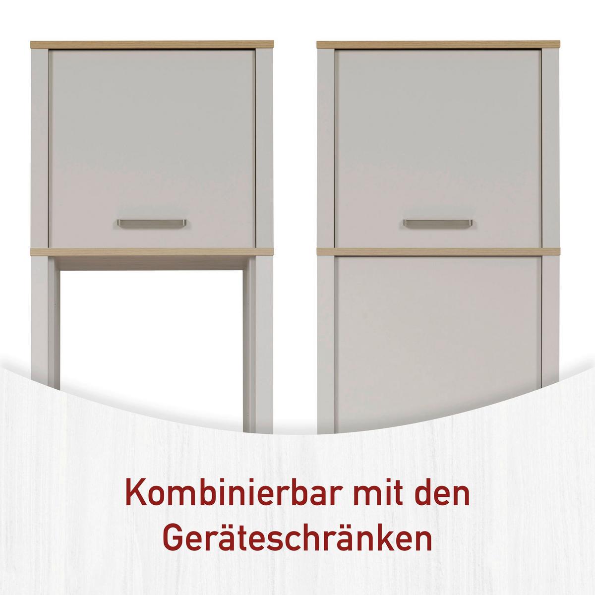 Aufsatzschrank Sardegna Kaschmir/Eiche - Kaschmir/Silberfarben, ROMANTIK / LANDHAUS, Holzwerkstoff/Metall (70/60/60cm) - home24