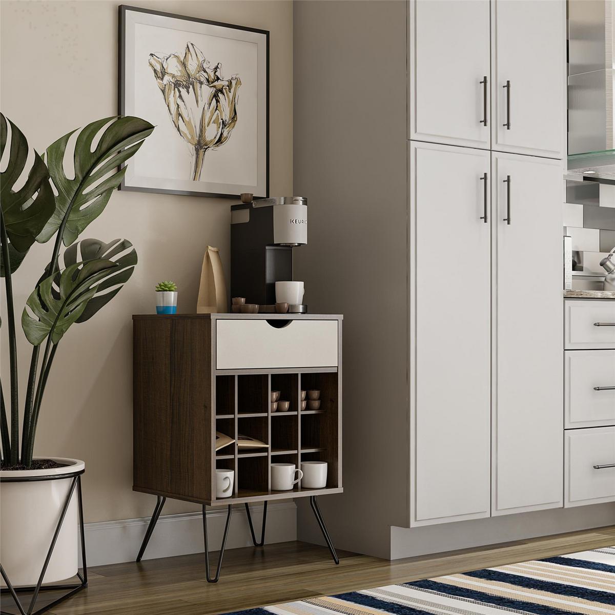 Weinregal Concord Dunkelbraun ca. 51x80x45cm - Eichefarben/Dunkelbraun, Design, Holzwerkstoff/Metall (51/80/45cm) - MID.YOU