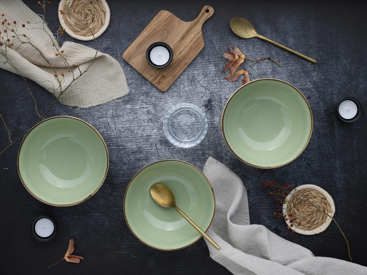 Set Posod Green, 4-Delni - zelena, Design, keramika (17,5cm) - Creatable