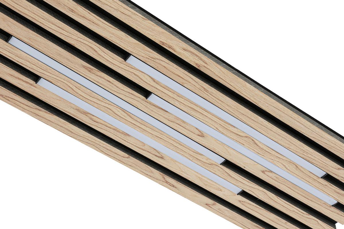 Stropna Led-svetilka Pani - črna/barve hrasta, Moderno, kovina/umetna masa (72/26,5/5,5cm) - Mömax