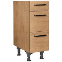 Schubkastenunterschrank Structura Eiche - Eichefarben/Schwarz, MODERN, Holzwerkstoff/Metall (30/87/56cm) - Nobilia