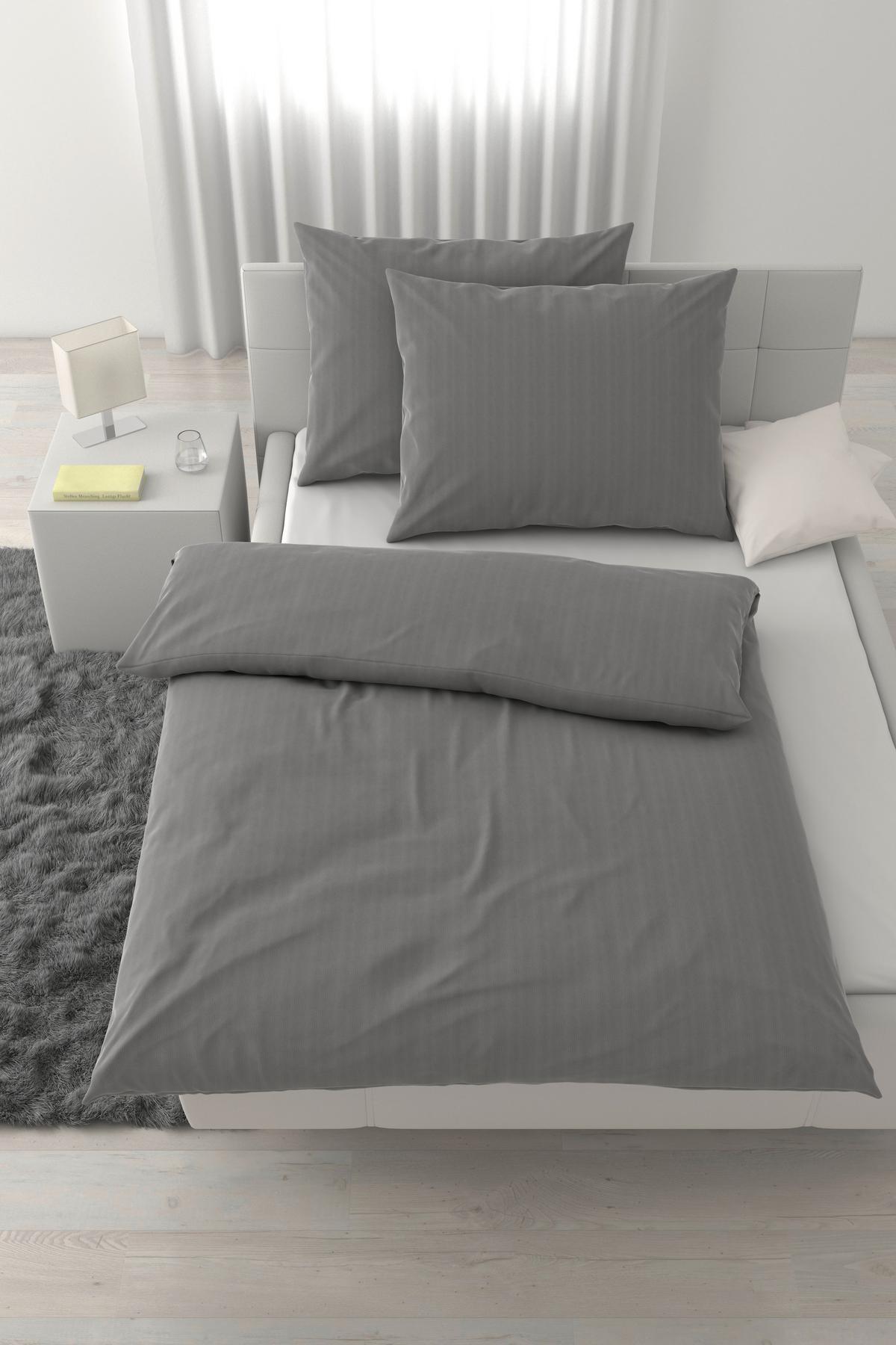 Posteljnina Dobby Raute Xxl - siva, tekstil (200/200cm) - Mömax