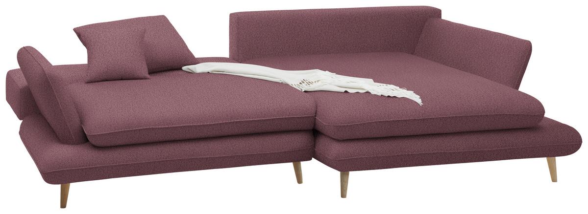 Kutna Garnitura Monte - šljiva/prirodne boje, Romantično / ladanjski, tekstil/drvo (283/181cm) - Premium Living