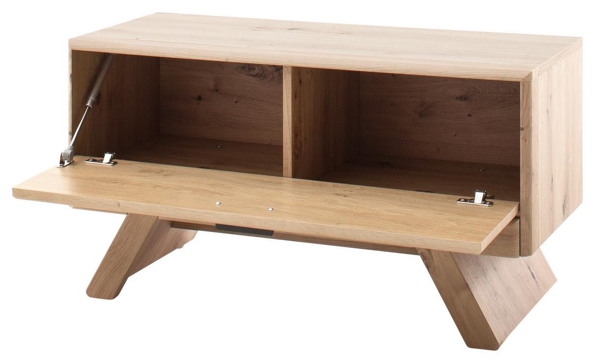 Előszobapad Calais - tölgyfa színű/antracit, Modern, faalapú anyag/fém (89/47/39cm) - Premium Living