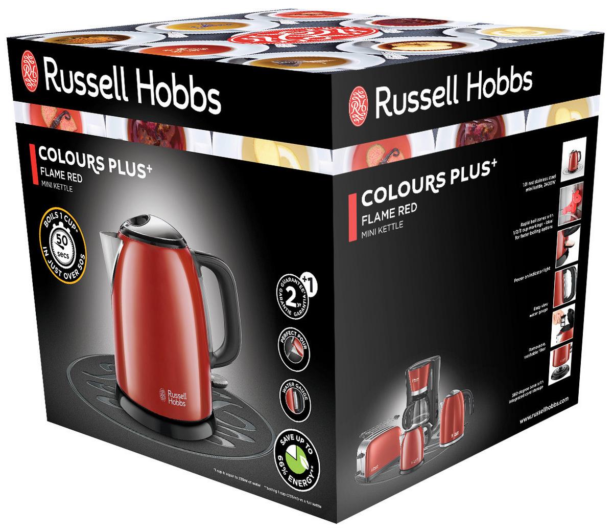 Vízforraló Russell Hobbs Colours+ Mini - piros, Modern, műanyag - Russell Hobbs