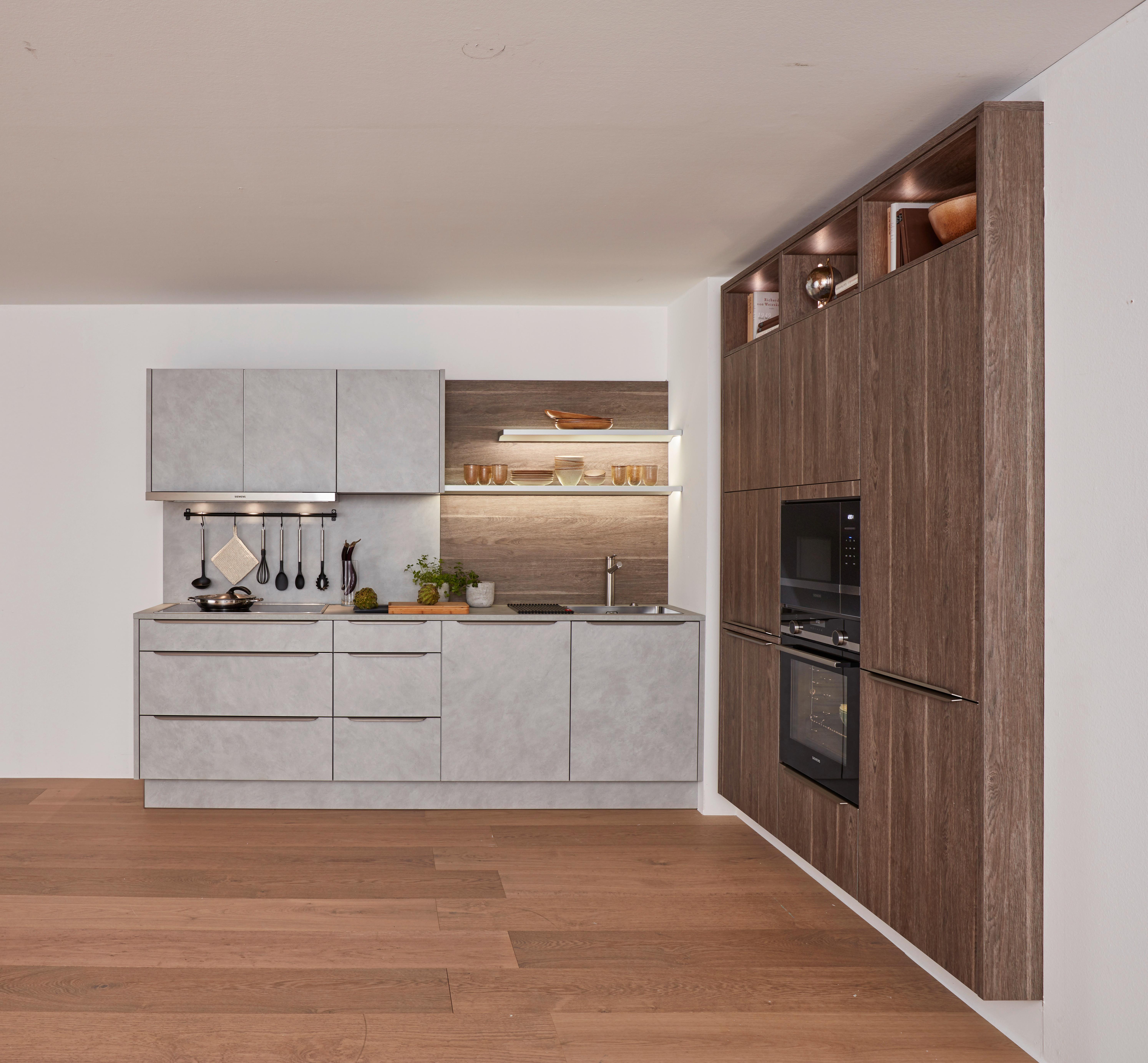 Einbauküche Manhattan in Grau - Grau, KONVENTIONELL, Holzwerkstoff (185/265,2cm) - Nolte Küchen