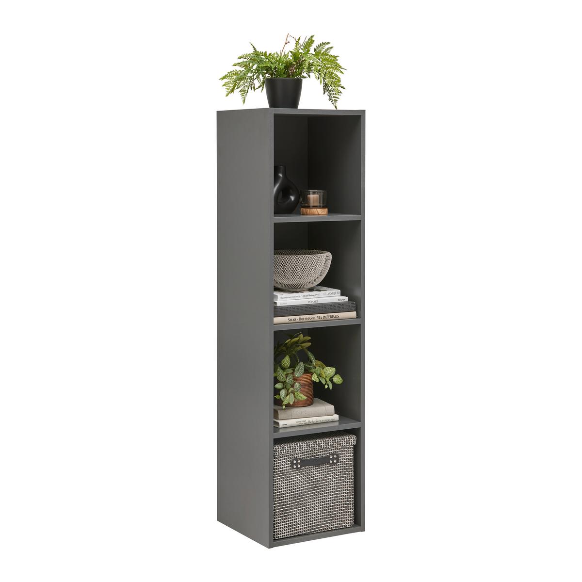 Falipolc-tv Elem Lugo - antracit, Modern, faalapú anyag (135/43,2/34,4cm) - Mömax
