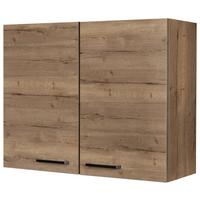 Küchenoberschrank Structura Eiche dunkel - Eiche dunkel/Schwarz, MODERN, Holzwerkstoff/Metall (90/72/35cm) - Nobilia