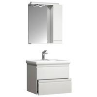 Kopalnica Silora L, Bela - bela, Moderno, steklo/leseni material (60cm) - MID.YOU