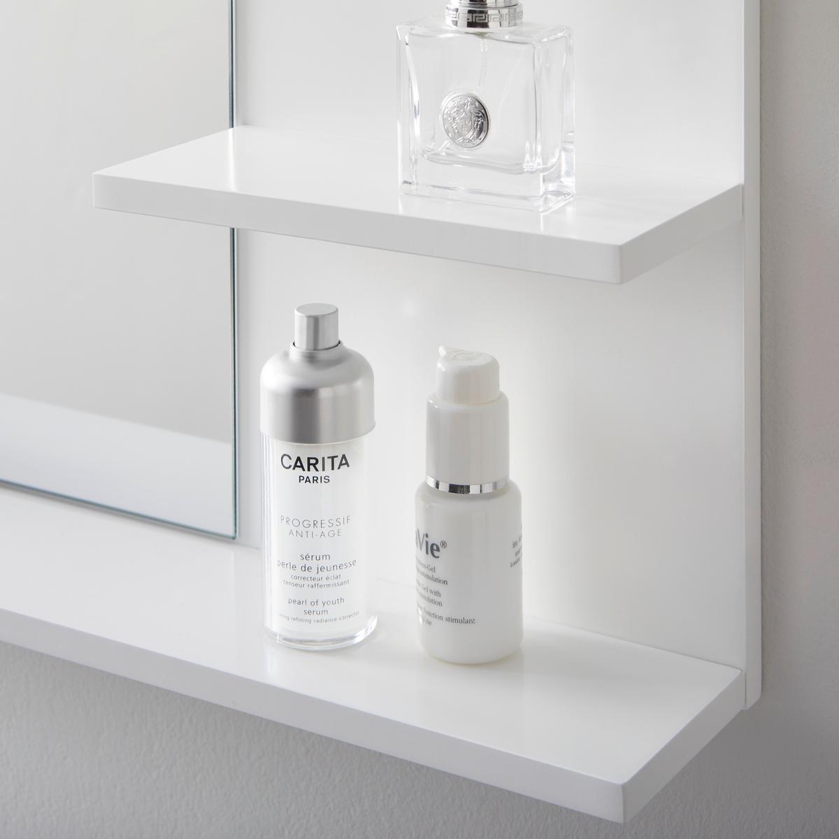 Omara Z Ogledalom Tia, Bela - bela, Moderno, steklo (60/48/10cm) - Bessagi Home