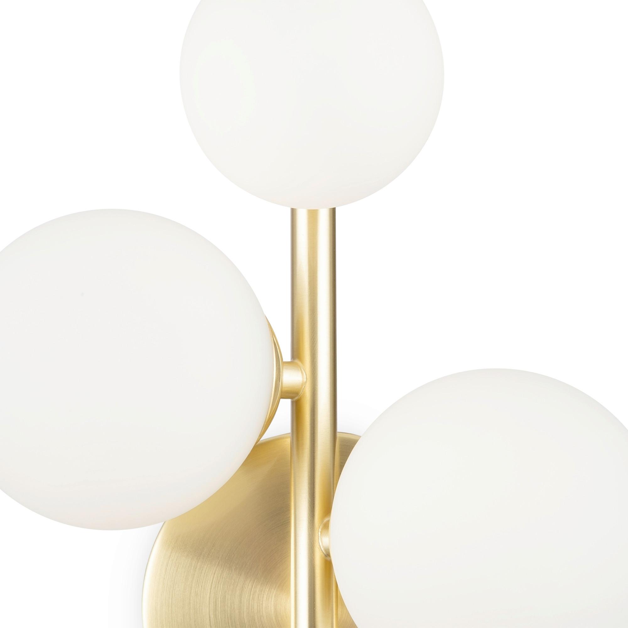 WANDLEUCHTE DALLAS - Weiss/Goldfarben, Trend, Glas/Metall (26/20/12cm) - MAYTONI