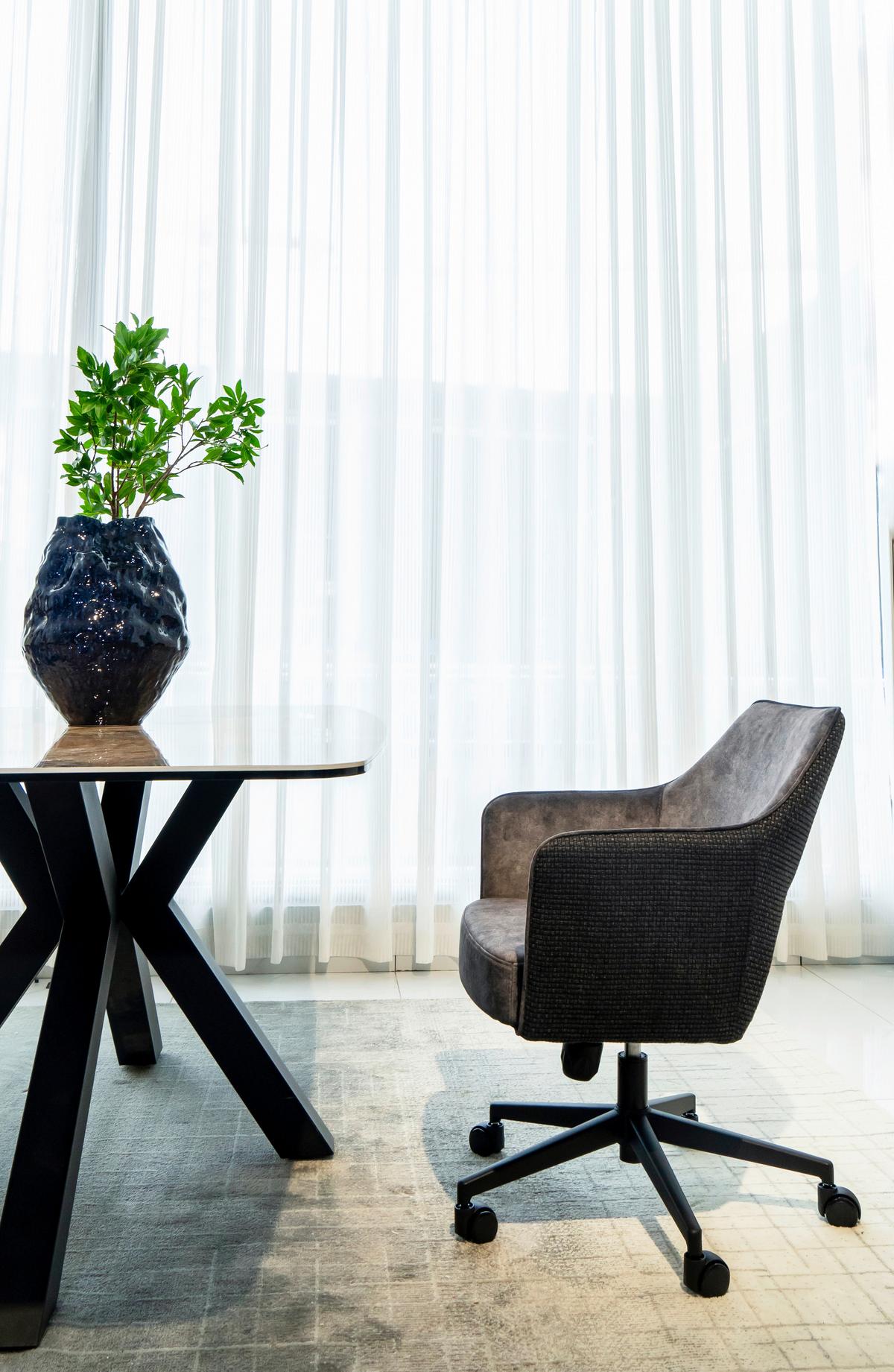 Drehstuhl Valletta Anthrazit/Schwarz - Anthrazit/Schwarz, KONVENTIONELL, Textil/Metall (63/82-88/61cm) - Premium Living