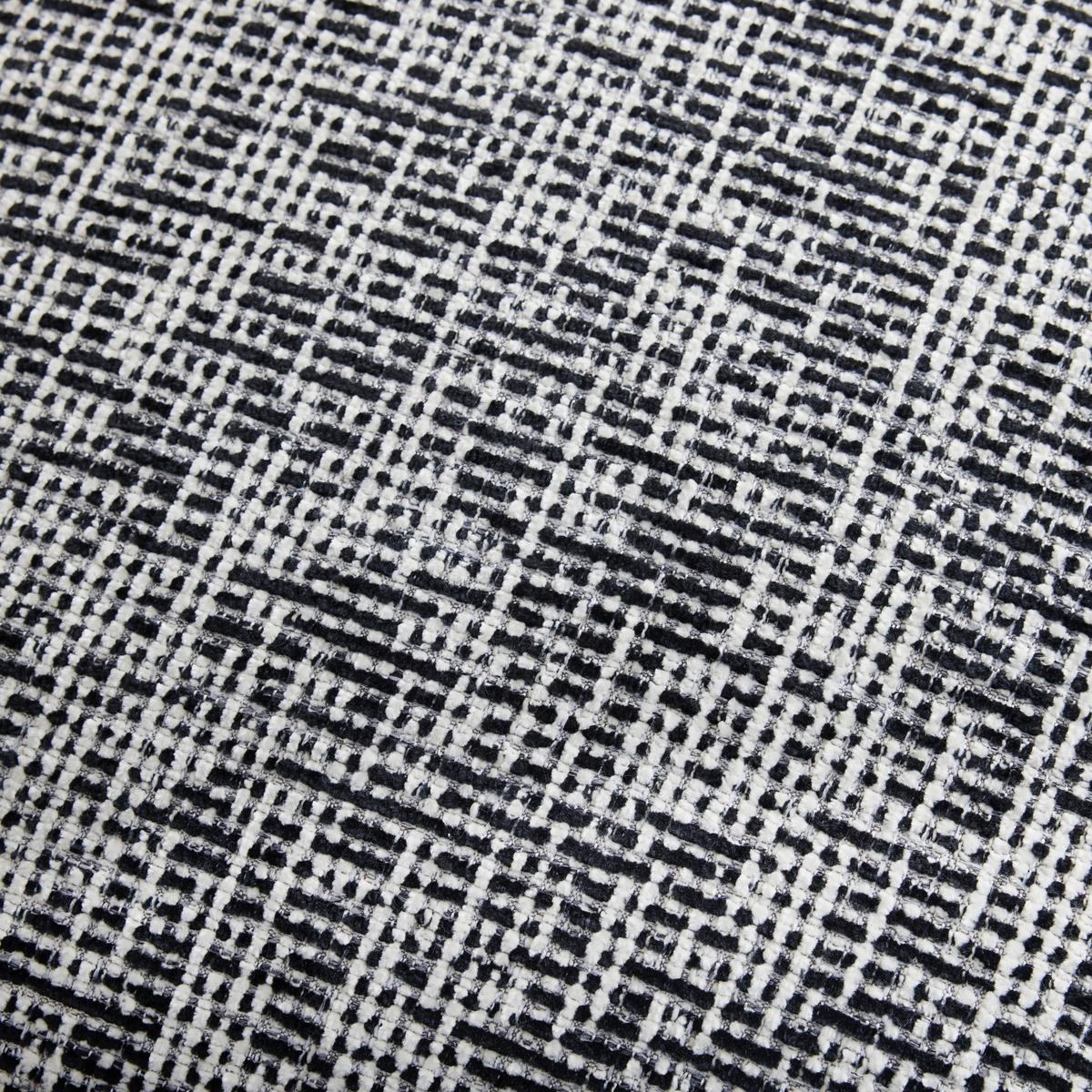 Hocker Somy Chenille Schwarz/Weiß - Schwarz/Weiß, MODERN, Textil/Metall (53/45/58cm) - Premium Living
