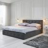 STOPPAD SÄNG JULIE - mörkgrå/svart, Modern, metall/trämaterial (180/200cm) - Bessagi Home