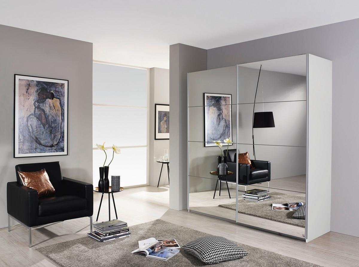 Ormar S Kliznim Vratima Subito - bijela/srebrne boje, Moderno, drvni materijal/metal (181/197/61cm) - Modern Living