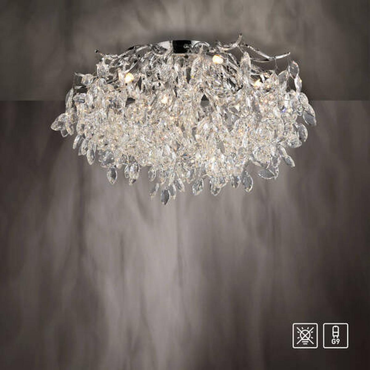 LAMPA SUFITOWA 6053-17 RICICLE - kolor chromowy, Design, tworzywo sztuczne/metal (60/60/37cm) - Paul Neuhaus