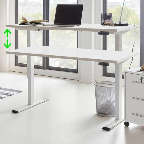 Schreibtisch Office Edition Weiß - Weiß, MODERN, Holzwerkstoff/Metall (138/67/69-119cm) - MID.YOU