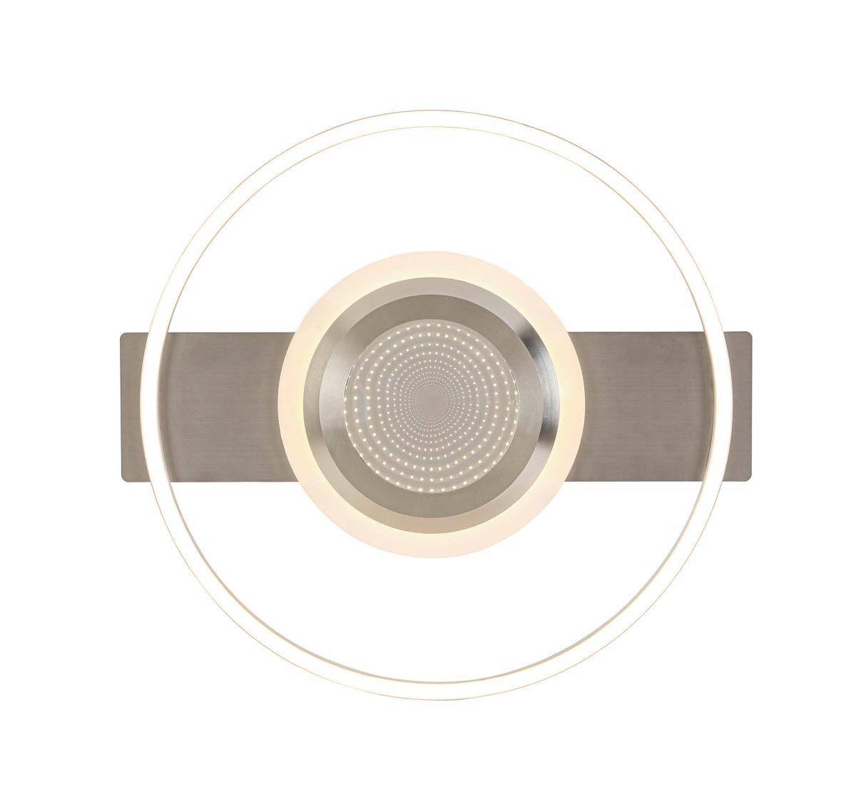 LAMPA SUFITOWA LED SANDRA - szary/kolor niklowy, Trend, tworzywo sztuczne/metal (42/40/6cm) - Novel