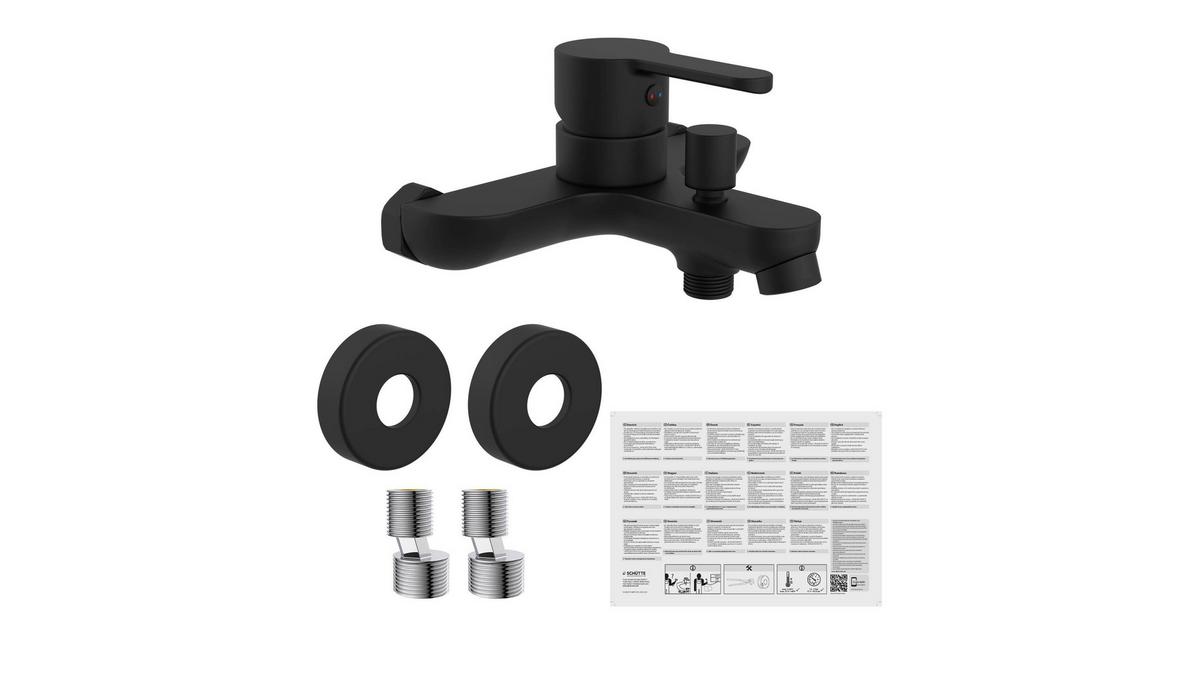 Baterie pentru duș/cadă DENVER - negru, Basics, metal (5,5/15,9/15,7cm) - Schütte