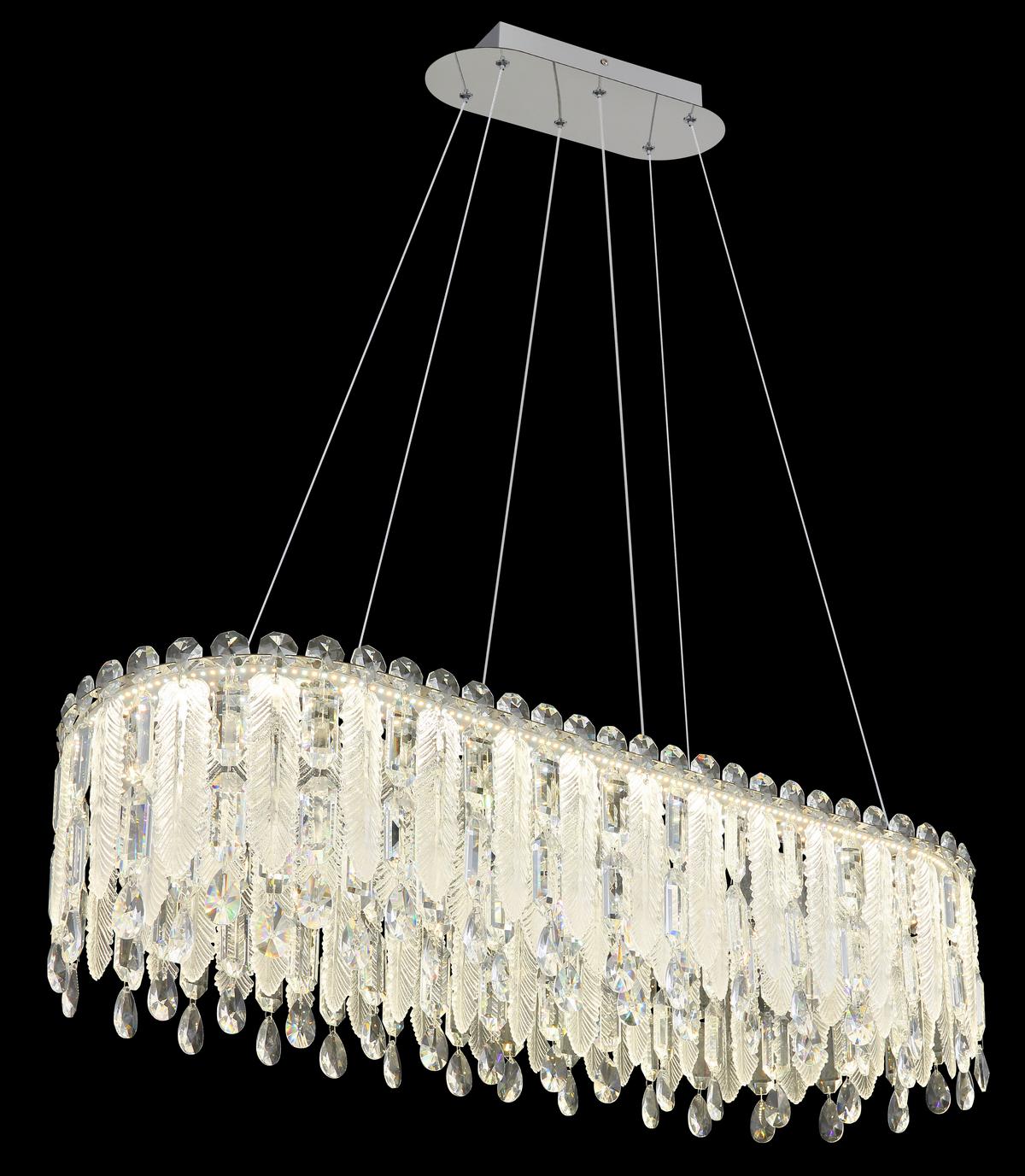 LED-HÄNGELEUCHTE 67176-70 KLUNKA - Klar/Chromfarben, Lifestyle, Glas/Kunststoff (99/36/120cm) - Globo