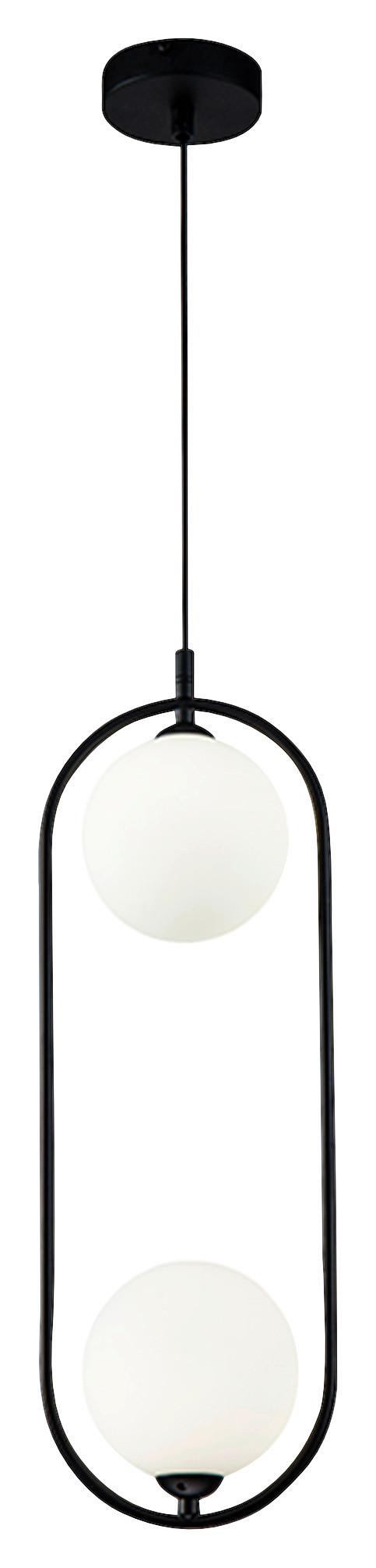 Pendelleuchte Ring Schwarz/Weiß max. 25 Watt - Schwarz/Weiß, Trend, Glas/Metall (17/48/12cm) - MAYTONI