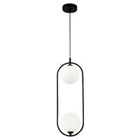 Pendelleuchte Ring Schwarz/Weiß max. 25 Watt - Schwarz/Weiß, Trend, Glas/Metall (17/48/12cm) - MAYTONI