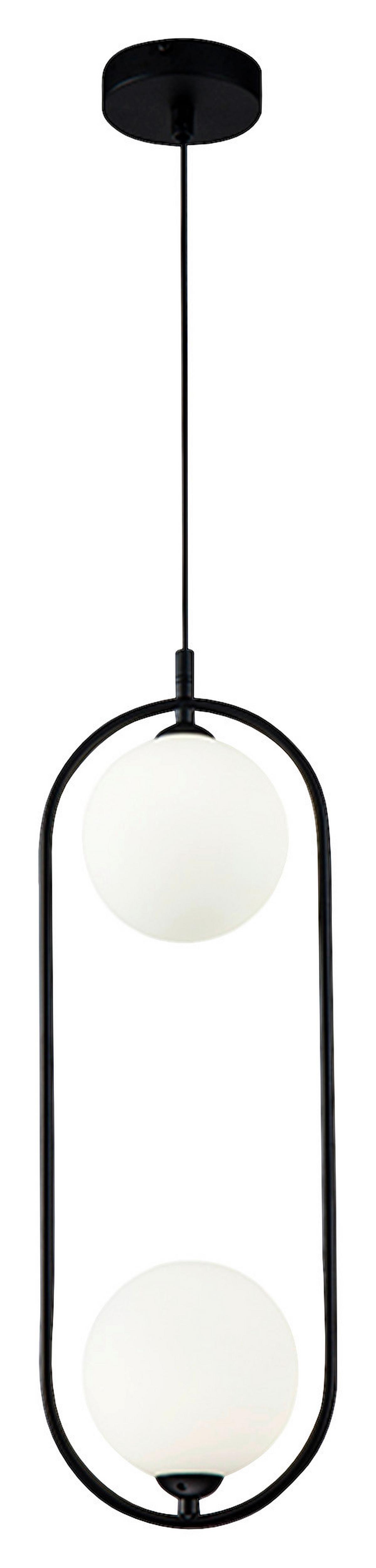 Pendelleuchte Ring Schwarz/Weiß max. 25 Watt - Schwarz/Weiß, Trend, Glas/Metall (17/48/12cm) - MAYTONI