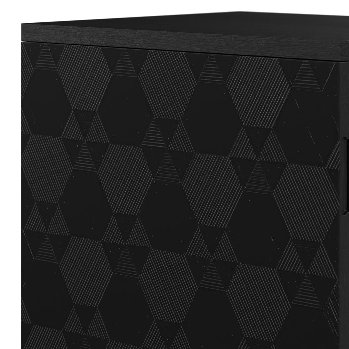 Nachttisch Roma ca. 48x56 cm MDF Schwarz - Schwarz, MODERN, Holz/Metall (48/56/38cm) - Bessagi Home