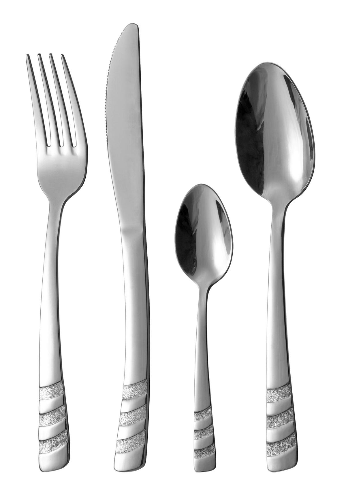 Jedilni Pribor Babsi - barve nerjavečega jekla, Konvencionalno, kovina - Mömax