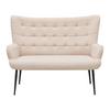 CANAPÉ 2 PLACES DALLAS - noir/crème, MODERN, métal/textile (128/99/79cm) - Mömax