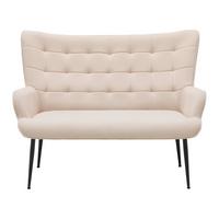 2-Sitzer-Sofa Dallas Creme ca. 128x99x79cm - Creme/Schwarz, MODERN, Holz/Textil (128/99/79cm) - Mömax