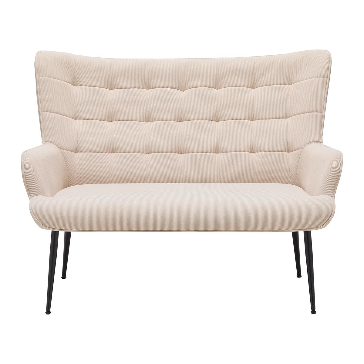 2-Sitzer-Sofa Dallas Creme ca. 128x99x79cm - Creme/Schwarz, MODERN, Holz/Textil (128/99/79cm) - Mömax